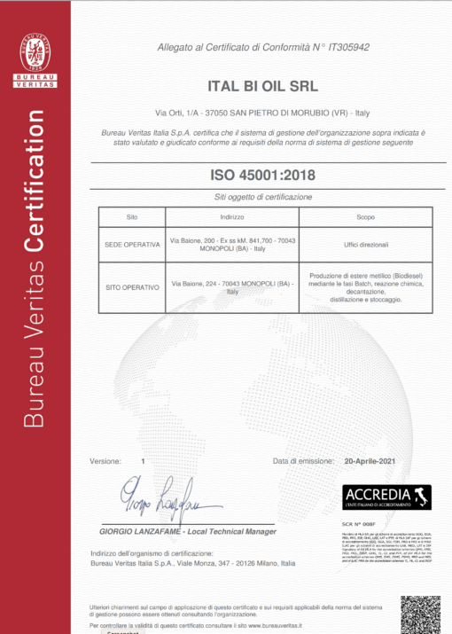 ITAL BI OIL SRL 45001 - 2018 - immagine 2